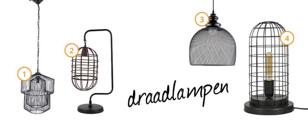 Draadlampen blog - Iron hanglamp, Brenda tafellamp, Karla hanglamp, Hive Kooi tafellamp