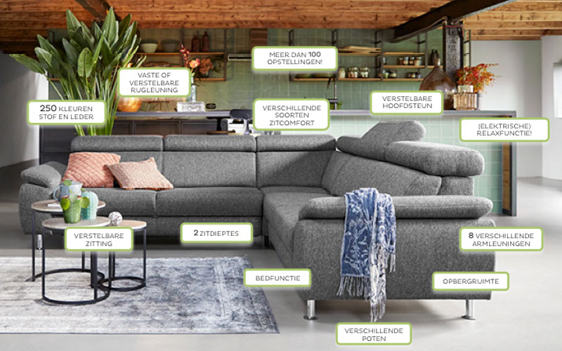 zelf ontwerpen Rigas bank INHOUSE bij Jansen Totaal Wonen